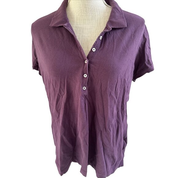 H&M L.O.G.G. Womens Purple Polo Shirt XL Cotton Casual - Picture 1 of 7